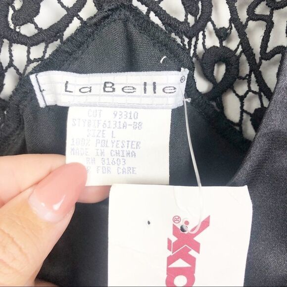 LA BELLE | Black Butterfly Back Dress Size Large - Picture 4 of 6